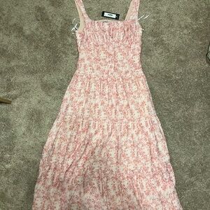 Lulu's Pink Floral Maxi Dress